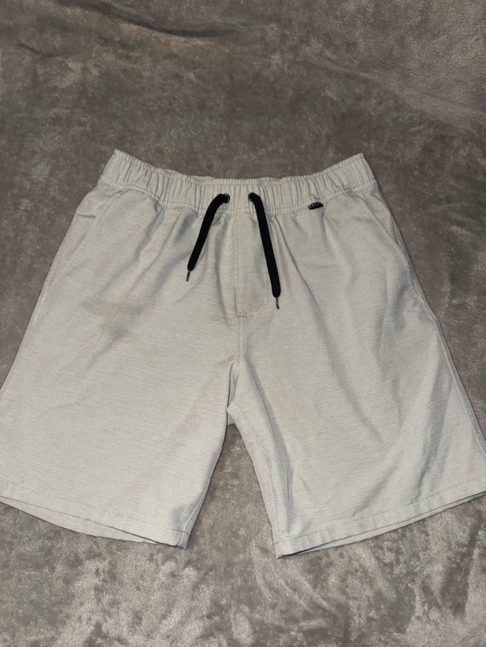 Men's Light Gray Athletic Drawstring Shorts - Comfortable Everyday Wear
